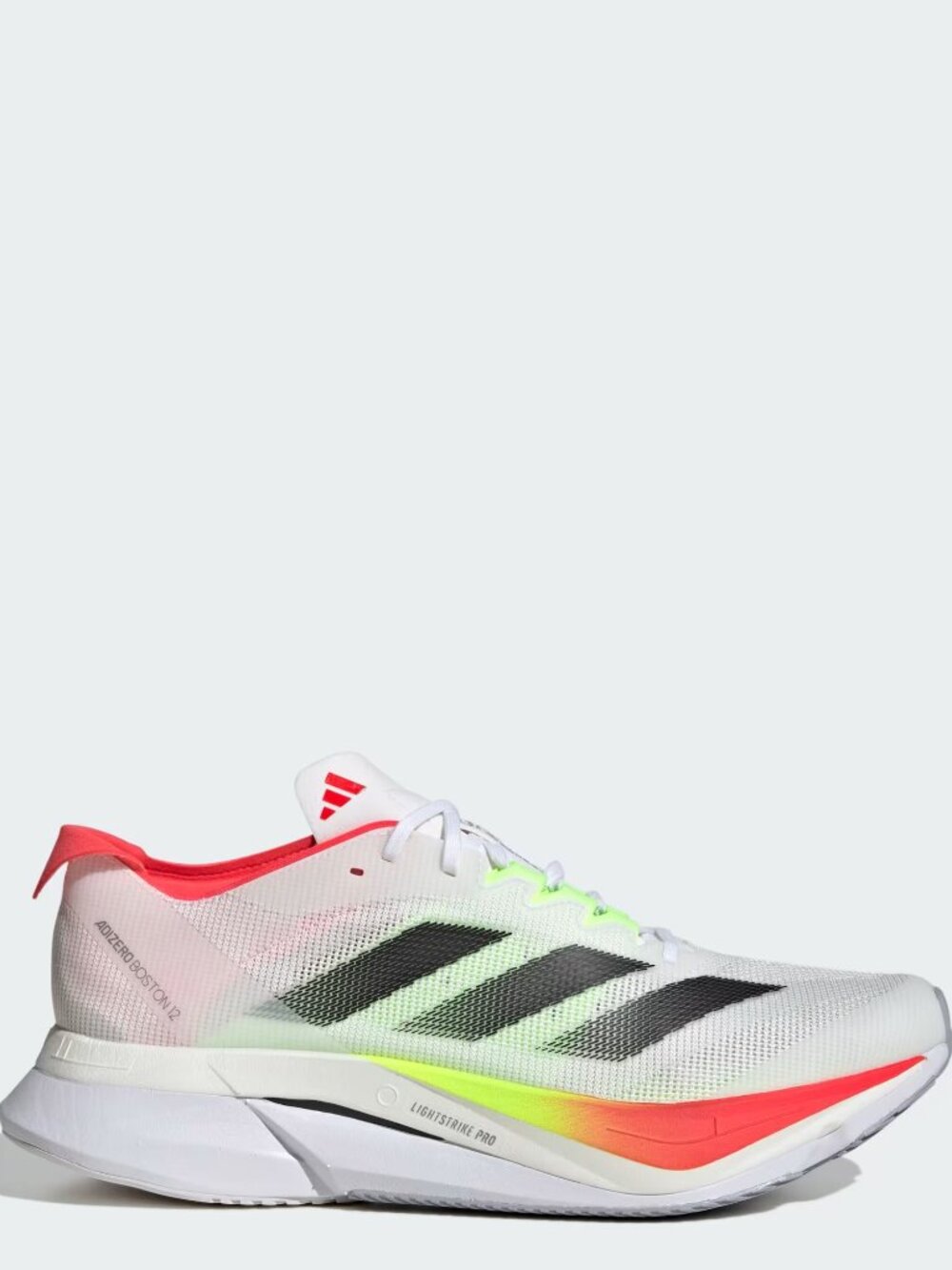 Adidas Men's White Black Red Adizero Boston 12 Shoes Size 12 JQ2552